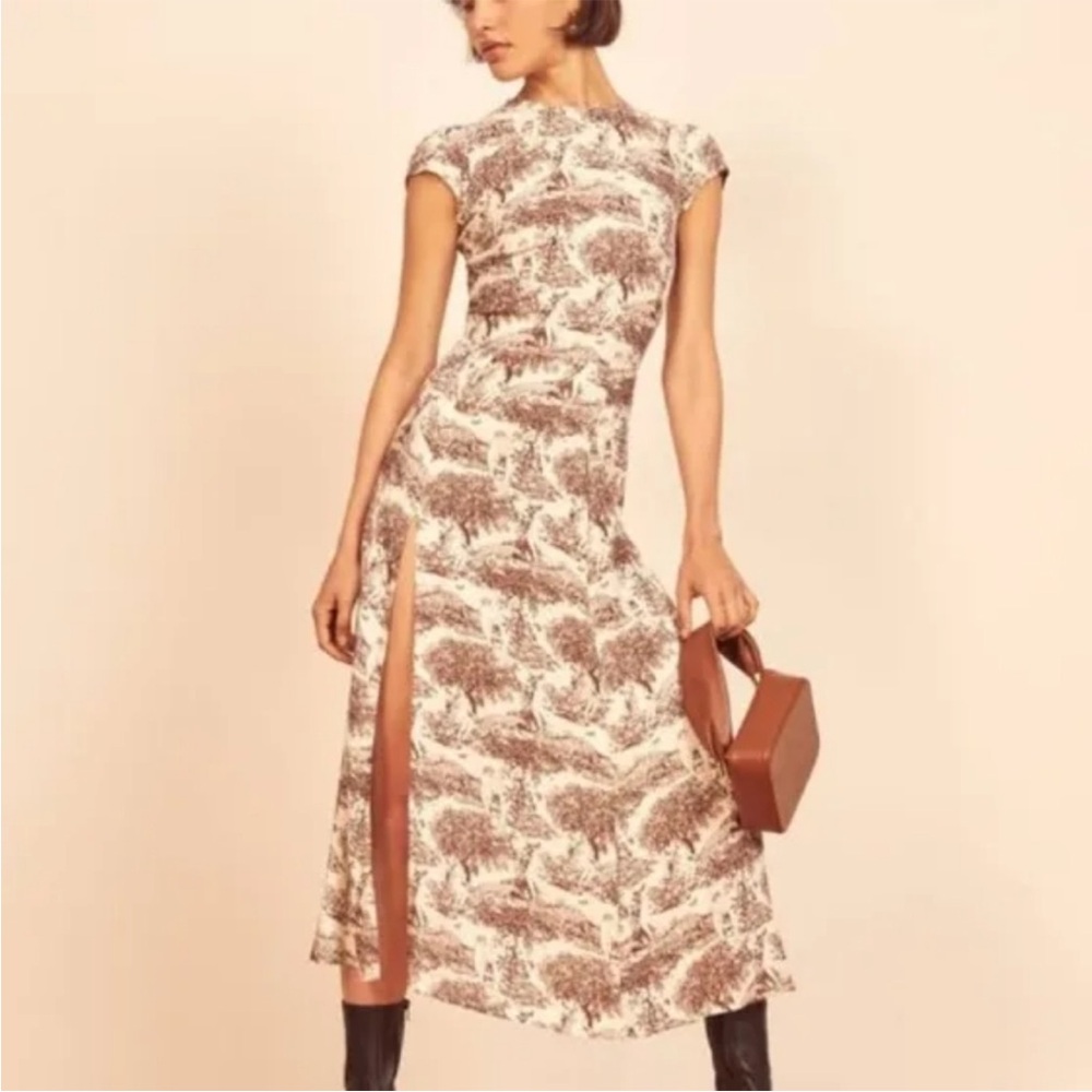 Reformation Gavin Dress | Rousseau Brown Pattern Size 4